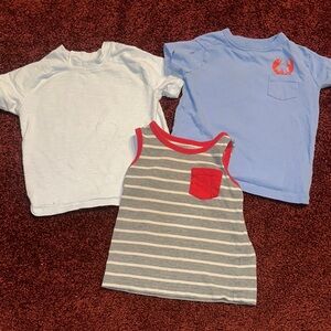 Kids' Blue and Gray Striped Tank Top